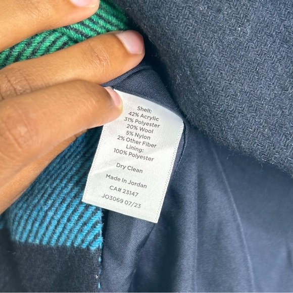 Talbots Green and Blue Plaid Fringe Skirt Size 6 - Picture 4 of 6